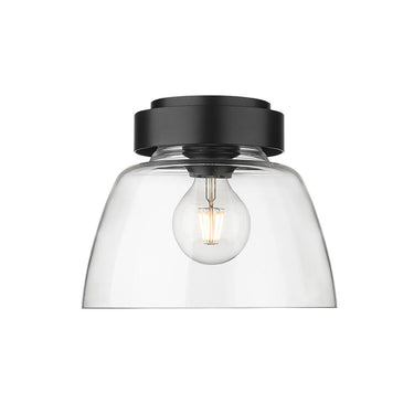 Golden Lighting 0314-FM10 BCB-CLR Remy BCB Flush Mount - 10" in Brushed Champagne Bronze with Clear Glass Shade - Crescent Harbor