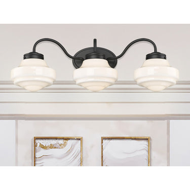 Golden Lighting 0508-BA3 BLK-VMG 3-Light Vanity Light - Crescent Harbor