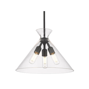 Golden Lighting 0511-3P-CLR Malta 3 Light Pendant in Clear Glass - Crescent Harbor