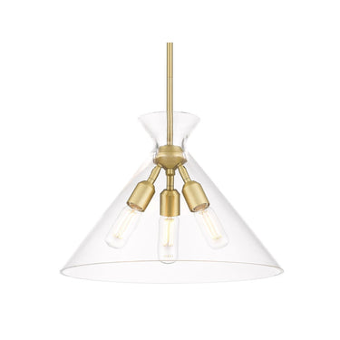 Golden Lighting 0511-3P-CLR Malta 3 Light Pendant in Clear Glass - Crescent Harbor
