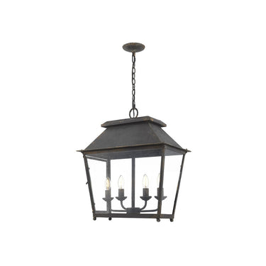 Golden Lighting 0804-4P Abingdon 4 Light Pendant Lantern in Clear Glass - Crescent Harbor