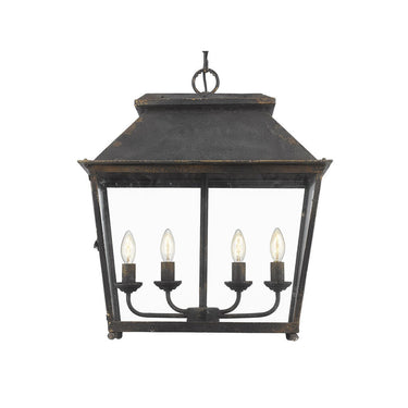 Golden Lighting 0804-4P Abingdon 4 Light Pendant Lantern in Clear Glass - Crescent Harbor