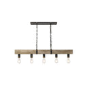 Golden Lighting 0818-LP ABI Garrett Linear Pendant in Antique Black Iron - Crescent Harbor