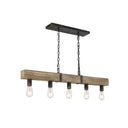 Golden Lighting 0818-LP ABI Garrett Linear Pendant in Antique Black Iron - Crescent Harbor