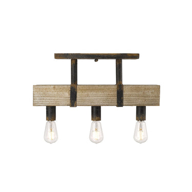 Golden Lighting 0818-SF ABI Garrett Semi-Flush in Antique Black Iron - Crescent Harbor
