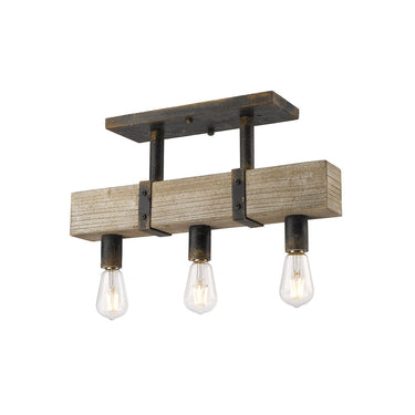 Golden Lighting 0818-SF ABI Garrett Semi-Flush in Antique Black Iron - Crescent Harbor