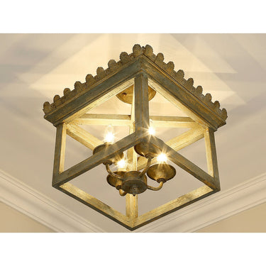 Golden Lighting 0838-SF VS Finley Semi-Flush in Vintage Sage - Crescent Harbor