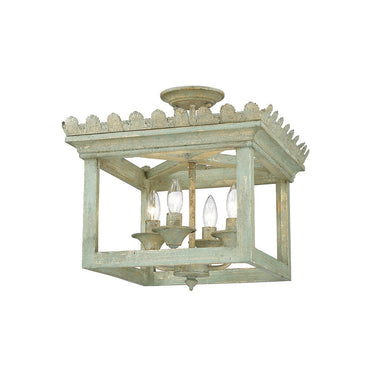 Golden Lighting 0838-SF VS Finley Semi-Flush in Vintage Sage - Crescent Harbor