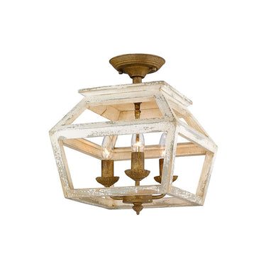 Golden Lighting 0839-SF BC Haiden Semi-Flush in Burnished Chestnut - Crescent Harbor