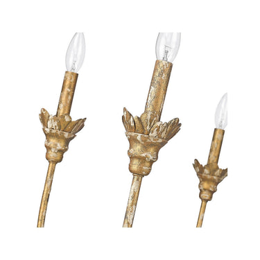 Golden Lighting 0846-6 AI Lillianne 6 Light Chandelier in Antique Ivory - Crescent Harbor