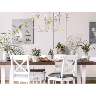 Golden Lighting 0846-6 AI Lillianne 6 Light Chandelier in Antique Ivory - Crescent Harbor