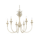 Golden Lighting 0846-6 AI Lillianne 6 Light Chandelier in Antique Ivory - Crescent Harbor