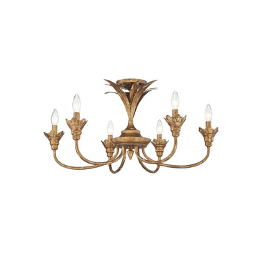 Golden Lighting 0846-6SF 6-Light Semi-Flush - Crescent Harbor