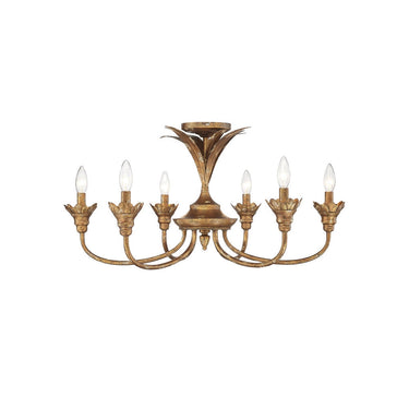 Golden Lighting 0846-6SF 6-Light Semi-Flush - Crescent Harbor