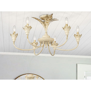 Golden Lighting 0846-6SF 6-Light Semi-Flush - Crescent Harbor