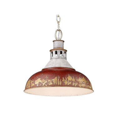 Golden Lighting 0865-L AGV Kinsley Large Pendant in Aged Galvanized Steel - Crescent Harbor