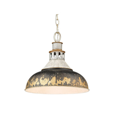 Golden Lighting 0865-L AGV Kinsley Large Pendant in Aged Galvanized Steel - Crescent Harbor