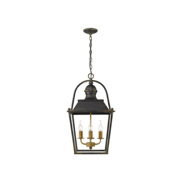 Golden Lighting 0888-4P ABI Christoff 4 Light Pendant in Antique Black Iron - Crescent Harbor