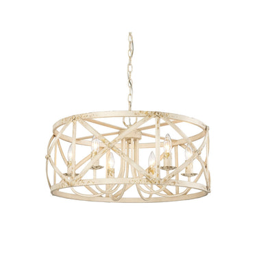 Golden Lighting 0890-6 ABI Alcott 6 Light Chandelier in Antique Black Iron - Crescent Harbor