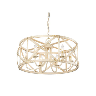 Golden Lighting 0890-6 ABI Alcott 6 Light Chandelier in Antique Black Iron - Crescent Harbor