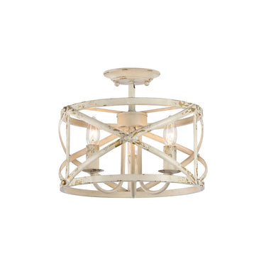Golden Lighting 0890-SF ABI Alcott Semi-Flush in Antique Black Iron - Crescent Harbor