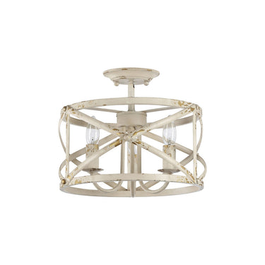 Golden Lighting 0890-SF ABI Alcott Semi-Flush in Antique Black Iron - Crescent Harbor