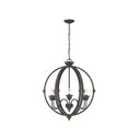 Golden Lighting 0892-6 AI Jules 6 Light Chandelier in Antique Ivory - Crescent Harbor