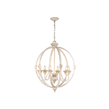 Golden Lighting 0892-6 AI Jules 6 Light Chandelier in Antique Ivory - Crescent Harbor
