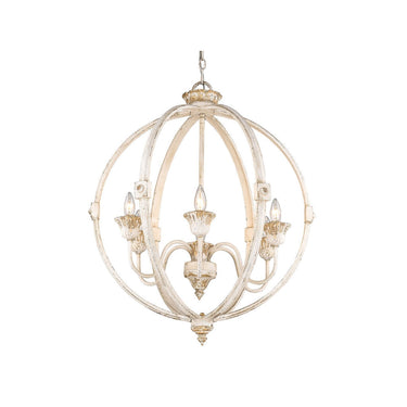 Golden Lighting 0892-6 AI Jules 6 Light Chandelier in Antique Ivory - Crescent Harbor