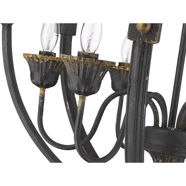 Golden Lighting 0892-6 AI Jules 6 Light Chandelier in Antique Ivory - Crescent Harbor