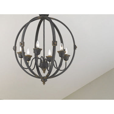 Golden Lighting 0892-6 AI Jules 6 Light Chandelier in Antique Ivory - Crescent Harbor
