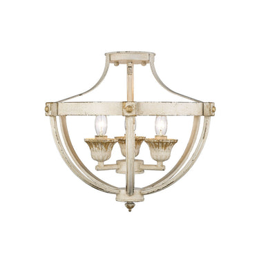 Golden Lighting 0892-SF AI 3 Light Semi-flush - Crescent Harbor
