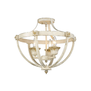 Golden Lighting 0892-SF AI 3 Light Semi-flush - Crescent Harbor