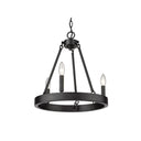 Golden Lighting 1017-3 BLK Alastair 3 Light Chandelier in Matte Black - Crescent Harbor