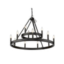 Golden Lighting 1017-39 BLK Alastair 2 Tier - 12 Light Chandelier in Matte Black - Crescent Harbor