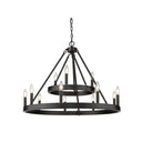 Golden Lighting 1017-39 BLK Alastair 2 Tier - 12 Light Chandelier in Matte Black - Crescent Harbor