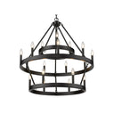 Golden Lighting 1017-396 BLK Alastair 3 Tier - 18 Light Chandelier in Matte Black - Crescent Harbor