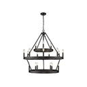Golden Lighting 1017-396 BLK Alastair 3 Tier - 18 Light Chandelier in Matte Black - Crescent Harbor
