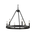 Golden Lighting 1017-6 BLK Alastair 6 Light Chandelier in Matte Black - Crescent Harbor