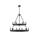 Golden Lighting 1017-69 BLK Alastair 2 Tier - 15 Light Chandelier in Matte Black - Crescent Harbor