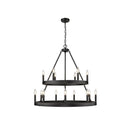 Golden Lighting 1017-69 BLK Alastair 2 Tier - 15 Light Chandelier in Matte Black - Crescent Harbor