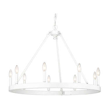 Golden Lighting 1017-9 BLK Alastair 9 Light Chandelier in Matte Black - Crescent Harbor