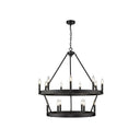 Golden Lighting 1017-96 BLK Alastair 2 Tier - 15 Light Chandelier in Matte Black - Crescent Harbor