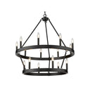 Golden Lighting 1017-96 BLK Alastair 2 Tier - 15 Light Chandelier in Matte Black - Crescent Harbor