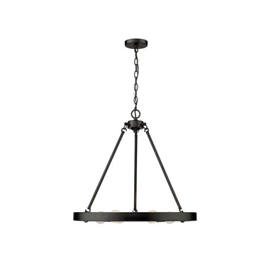 Golden Lighting 1019-6 BLK Castile 6 Light Chandelier in Matte Black - Crescent Harbor