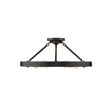 Golden Lighting 1019-6SF BLK Castile 6 Light Semi-Flush in Matte Black - Crescent Harbor