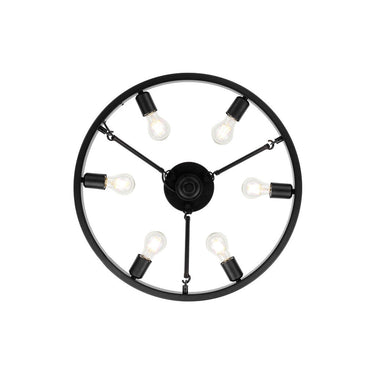 Golden Lighting 1019-6SF BLK Castile 6 Light Semi-Flush in Matte Black - Crescent Harbor