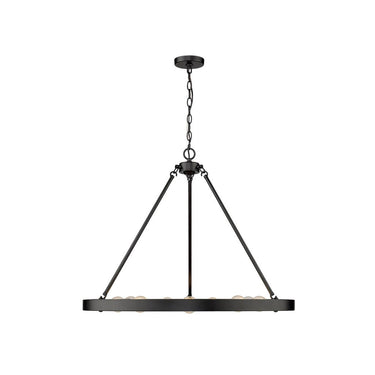 Golden Lighting 1019-9 BLK Castile 9 Light Chandelier in Matte Black - Crescent Harbor