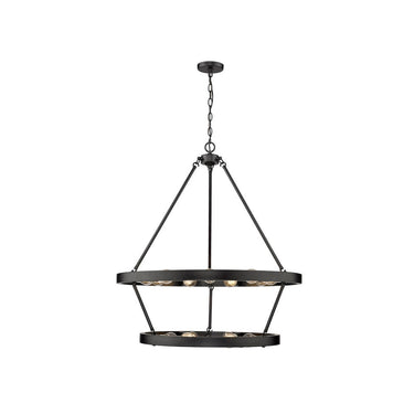 Golden Lighting 1019-96 BLK Castile 15 Light Chandelier in Matte Black - Crescent Harbor