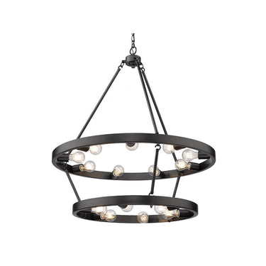 Golden Lighting 1019-96 BLK Castile 15 Light Chandelier in Matte Black - Crescent Harbor